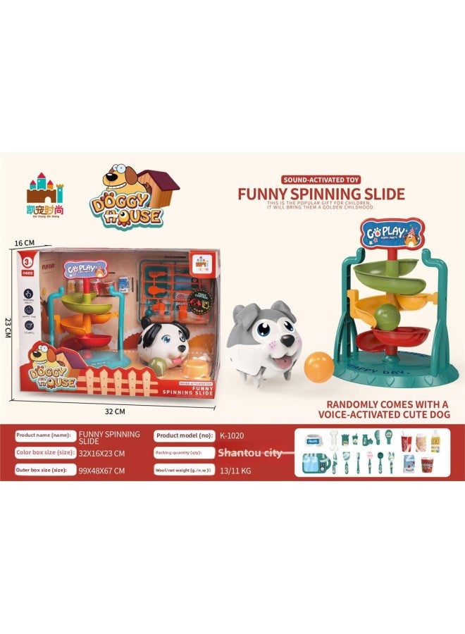 Fun Play Home Electronic Pet Dog Inertia Sliding Car Airship Toy Birthday Gift-Color:Rotary Slide (window Box  - Image 1