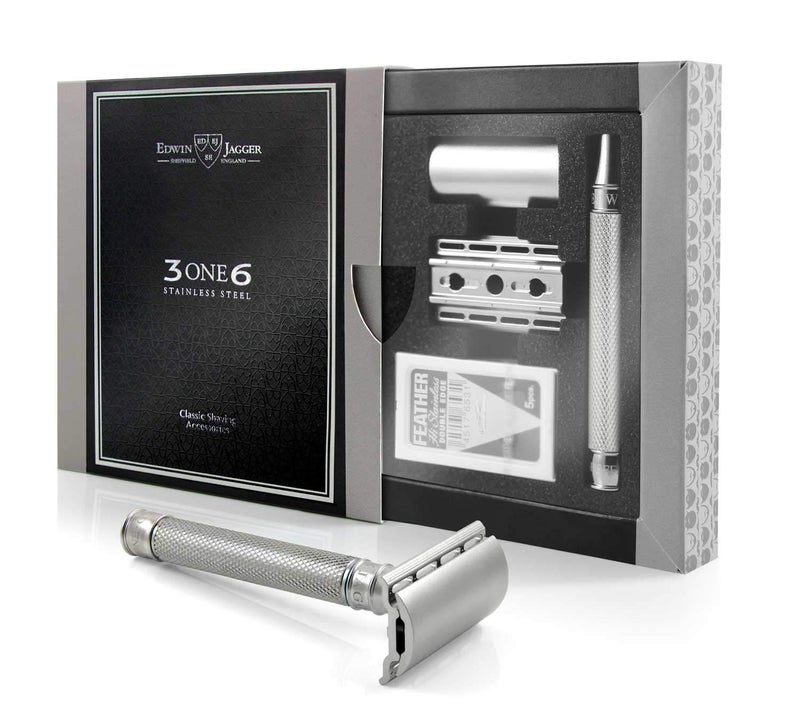 Edwin Jagger 3ONE6 Stainless Steel Knurled DE Safety Razor