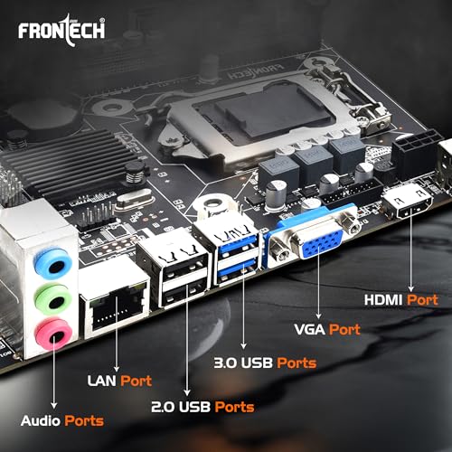 FRONTECH H81 Chipset Motherboard with 2 x DDR3 RAM Slots LGA1150 Supports | 2 x USB 3.0, 6 x USB 2.0 | 3 x SATA Slots | NVME Slots| 1 x PCIE x 16| 1 x HDMI| 1 x VGA (FT-0490, Black) - Image 3