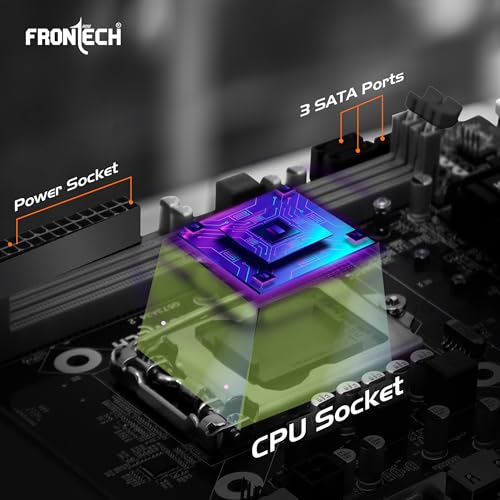 FRONTECH H81 Chipset Motherboard with 2 x DDR3 RAM Slots LGA1150 Supports | 2 x USB 3.0, 6 x USB 2.0 | 3 x SATA Slots | NVME Slots| 1 x PCIE x 16| 1 x HDMI| 1 x VGA (FT-0490, Black) - Image 4