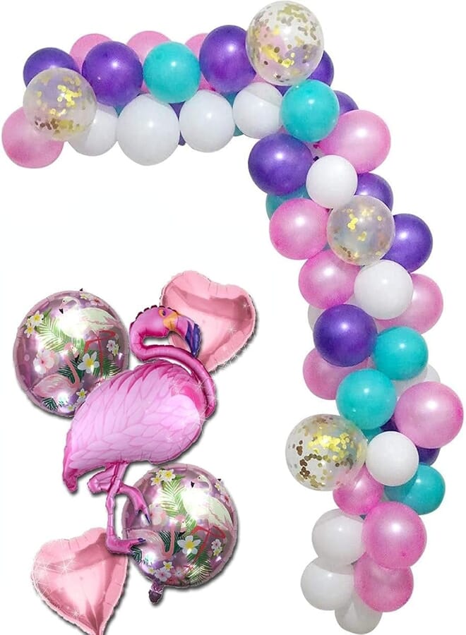 Secret 5pcs package flamingo foil balloon, 112 PCS Arch Balloon Decorations Backdrop Ideal for Wedding Birthday
