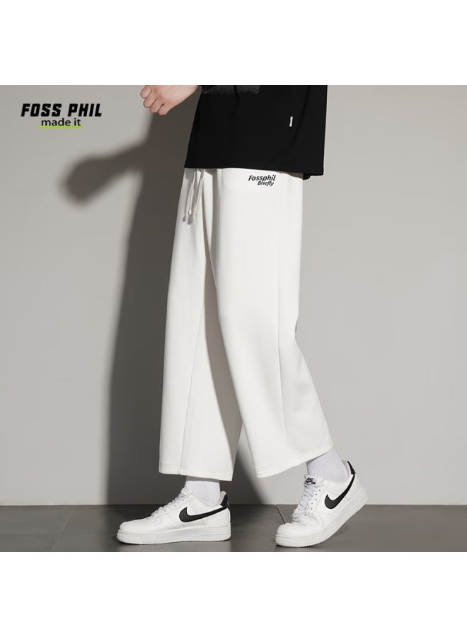 Foss Phil Men's Casual Pants Spring/summer Fashion Brand Nine-point Loose-fit Sports Straight-leg Men's Pants Fpk15 White XL - Image 2