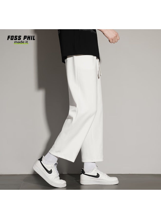 Foss Phil Men's Casual Pants Spring/summer Fashion Brand Nine-point Loose-fit Sports Straight-leg Men's Pants Fpk15 White XL - Image 3