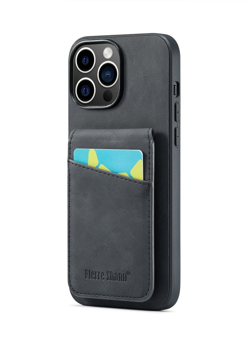 Suteni Back Cover Leather Card Slots Phone Case for iPhone - Image 1