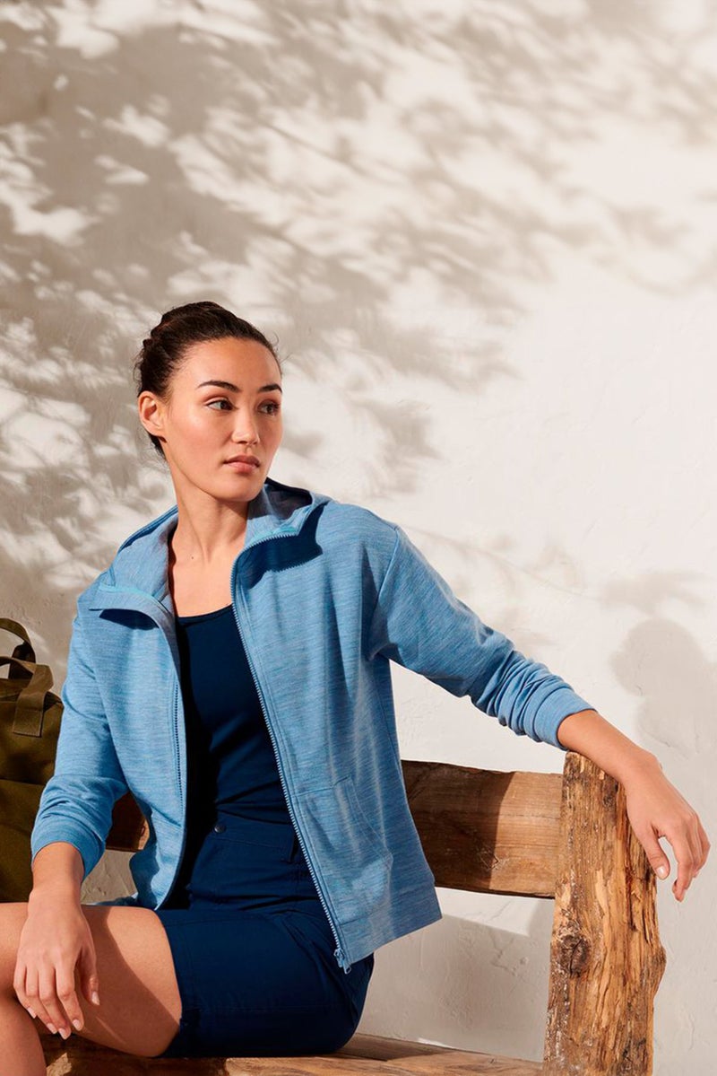 Tchibo جاكيت نسائي بغطاء رأس بأكمام طويلة بلون أزرق - Image 1