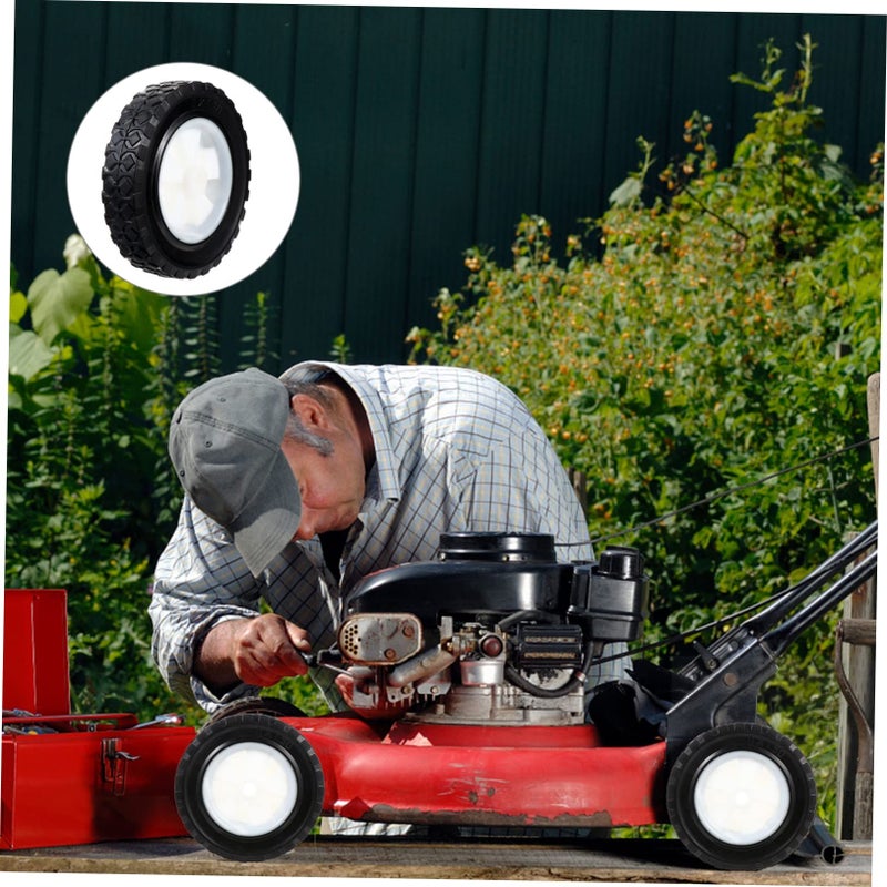 2Pcs Solid Lawn Mower Wheels Durable Grass Cutter For Easy Replacement - Image 4