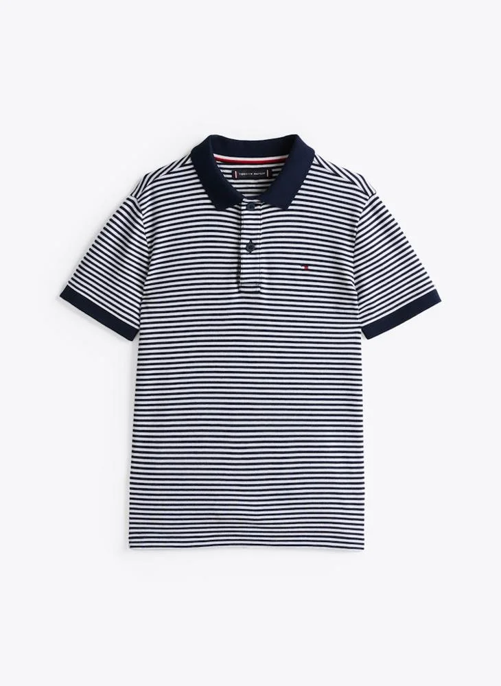 TOMMY HILFIGER Youth Interlock Logo Regular Polo T-Shirt