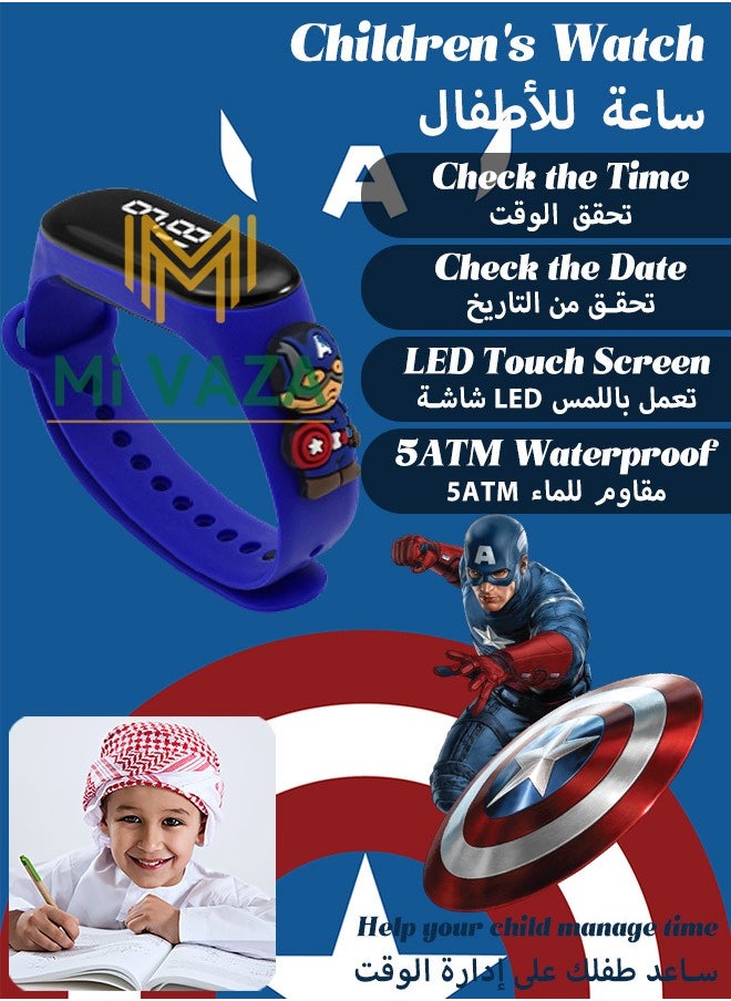 Mi VAZA M3 Cartoon Children's LED Electronic Waterproof Touch Watch - Cool Cartoon Gifts for Children - Digital Sports Toddler Daily Waterproof LED Design  - Image 1