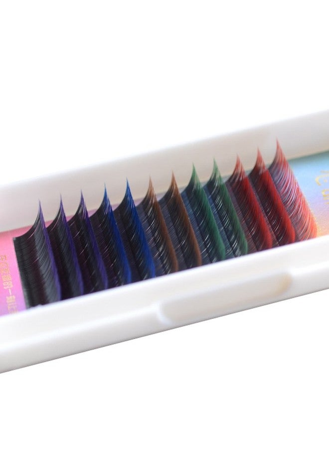 Bodermincer Scala 12 rows/tray,B Curl Thickness 0.10mm, 5 Colors,Rainbow Colored Eyelash Extension,Faux Mink Color Eyelashes,Colorful Eyelash Extension (10mm) - Image 3
