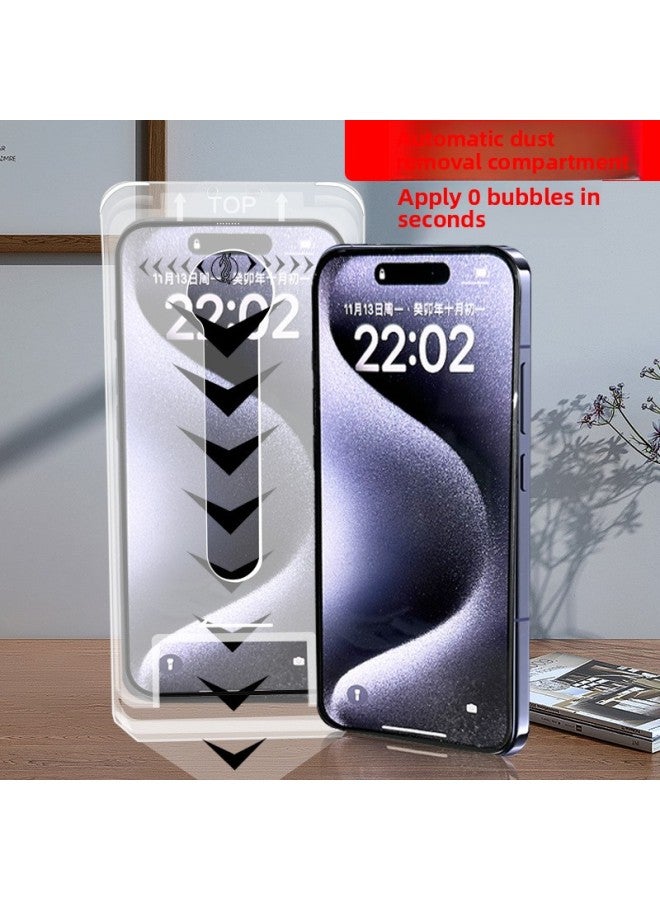 Applicable To Apple 16promax Tempered Film Frosted Electroplating Dustless Silo Film IPhone15 Anti-spy Screen Mobile Phone Film-Color:Anti-fingerprint Plating 8k/ultra Hd/1 Piece-Size:iPhone13/13PRO/6.1