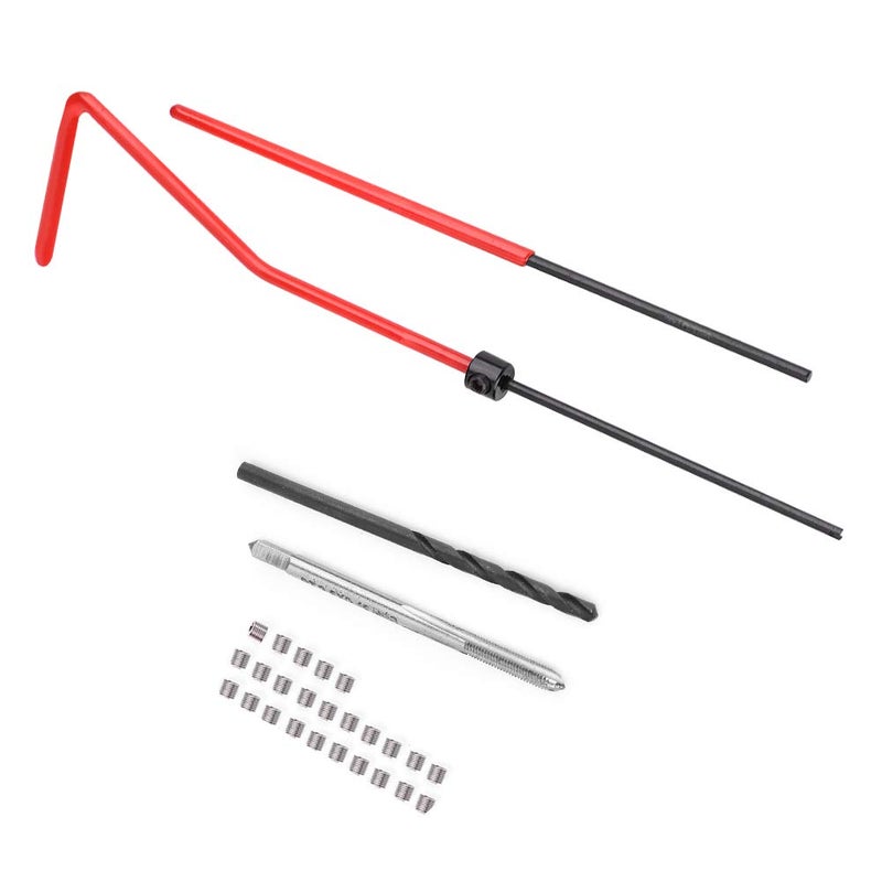 30 Pcs M2.5x0.45 Stainless Steel Thread Repair Kit, Rethreading Tap Set for Female Threads, Includes Spiral Drill Tap Wrench and 25 Inserts for Aluminum Alloy Auto Parts - Image 2