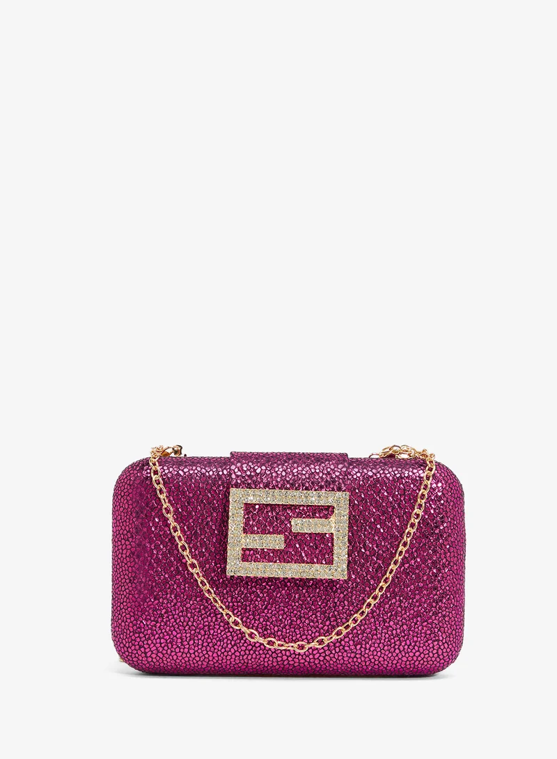 Khizana Metallic Clutch With Gold Accent