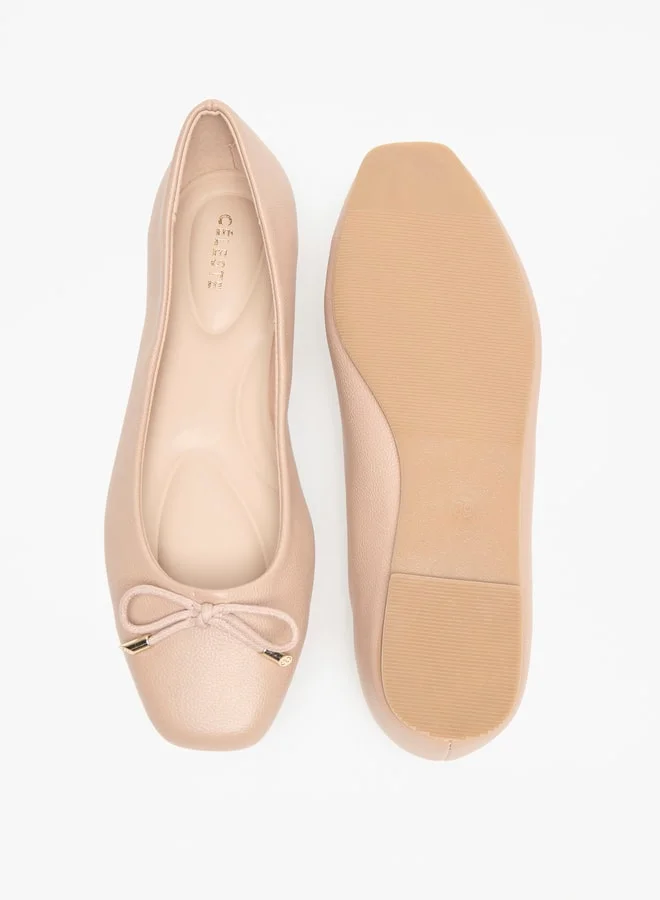 Celeste Women's Bow Accent Slip-On Square Toe Ballerina Shoes