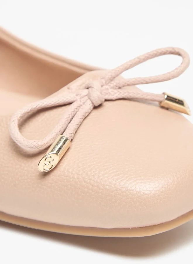 Celeste Women's Bow Accent Slip-On Square Toe Ballerina Shoes