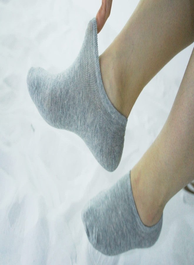 FEVERSOLE No Show Socks Women Ankle Low Cut Thin No Slip Invisible Liner Socks Black White Grey 6 Pairs - Image 3