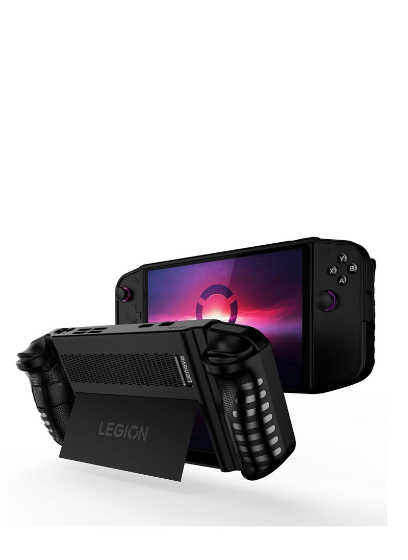 حافظة واقية مناسبة لجهاز الألعاب المحمول Lenovo Legion Go مقاس 8.8 بوصة إصدار 2023، غطاء حماية كامل الجسم من مادة TPU الناعمة المقاومة للسقوط مع حماية نحيفة ومضادة للصدمات ومضادة للتصادم وغير قابلة للانزلاق (أسود) - Image 1