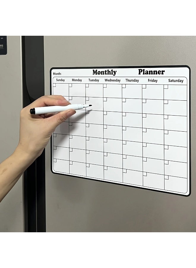 Goolsky 1pc Refrigerator Magnet Whiteboard Sticky Note, Erasable, Soft, Rectangle, Rubber, with Weekly Schedule Calendar Reminder for Refrigerato - Image 2