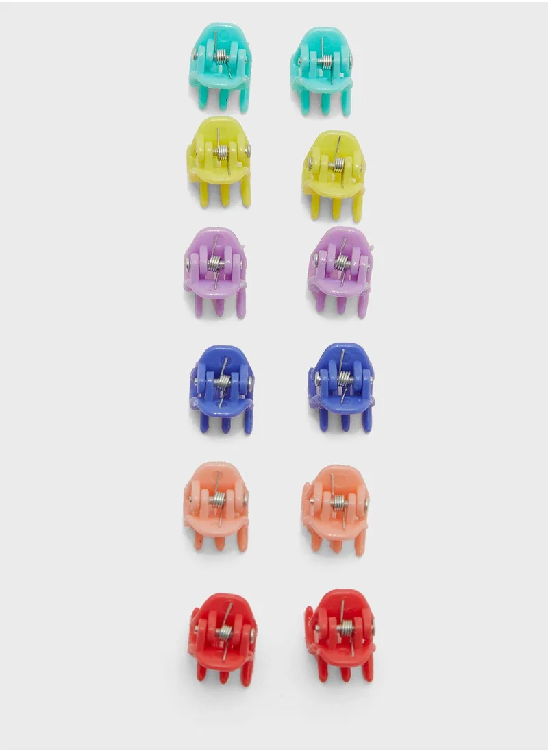 Claires Kids 12 Pack Rainbow Clips