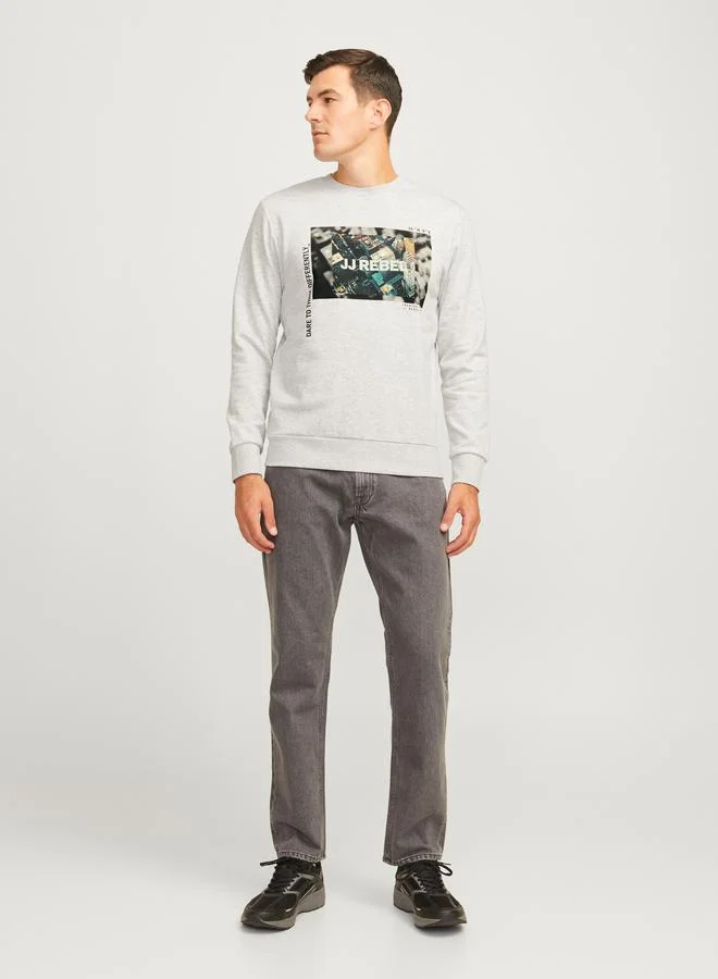 Rebel Graphic Print Rib Cuffed Sweatshirt