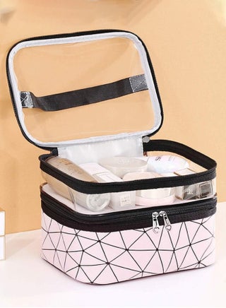 Cosmetics Bag Double Layer Makeup Bag Beauty Makeup Brush Bags Travel Kit Organizer Cosmetic Bag Professional Multifunctional Organiser - view 2