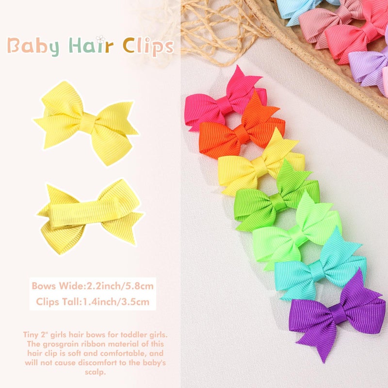 Oaoleer 48PCS OAOLEER Fully Lined Hair Clips and Bows for Baby Girls, Infants & Toddlers - Tiny Alligator Clips in 24 Color Pairs (Style D-48pcs) - Image 3
