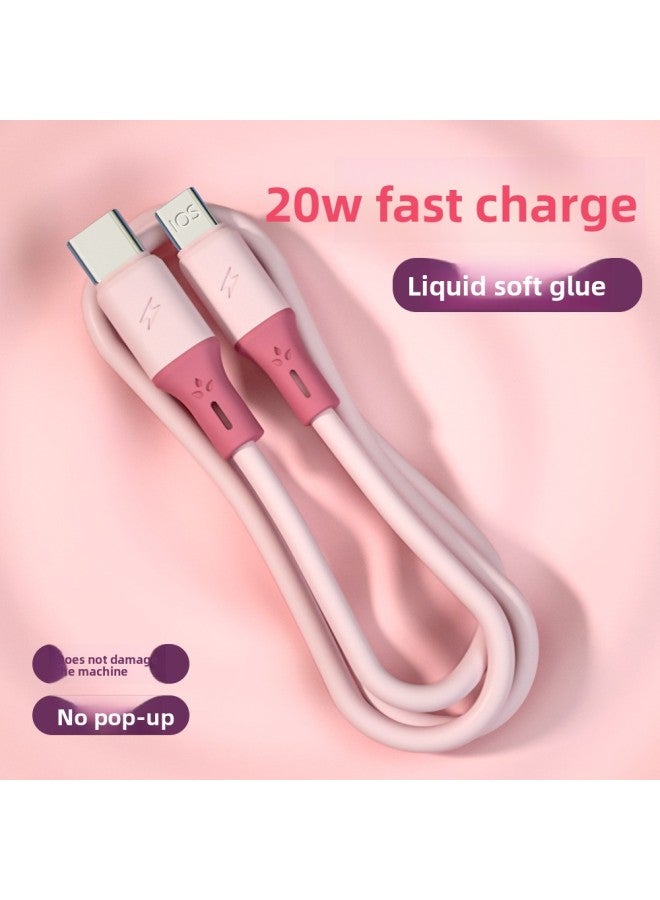 20W Macaroon Folding Feet USB + PD Charger For Apple Huawei Charger PD Fast Charging Line Package 