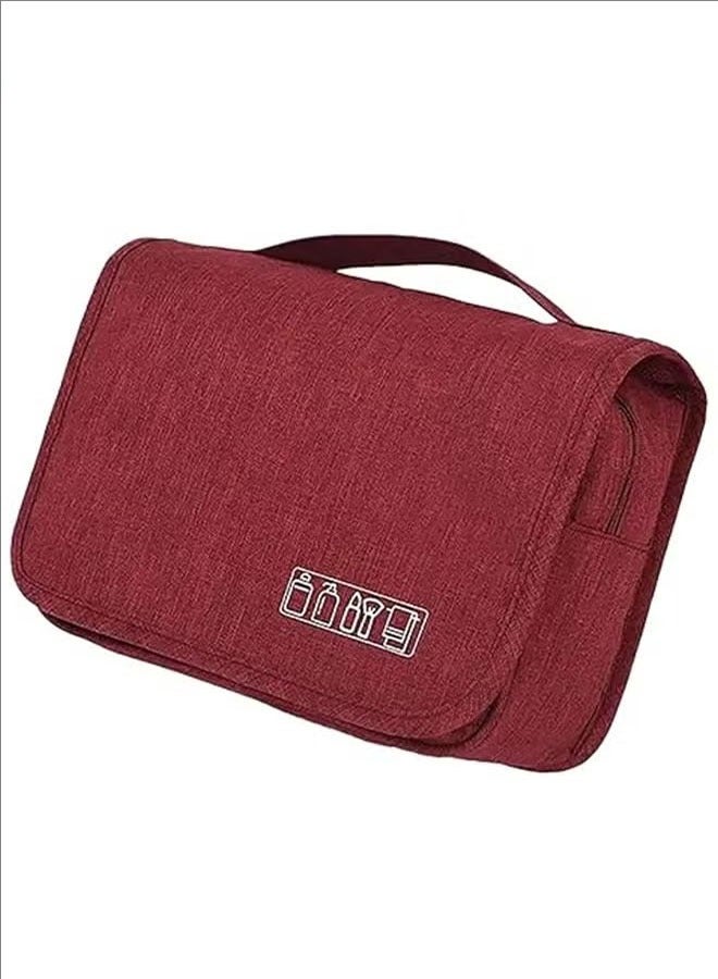 BLOOMING TIME Practical and simple business travel waterproof toiletry bag travel storage bag portable dustproof storage bag hanging makeup A bag-wine red - Image 2