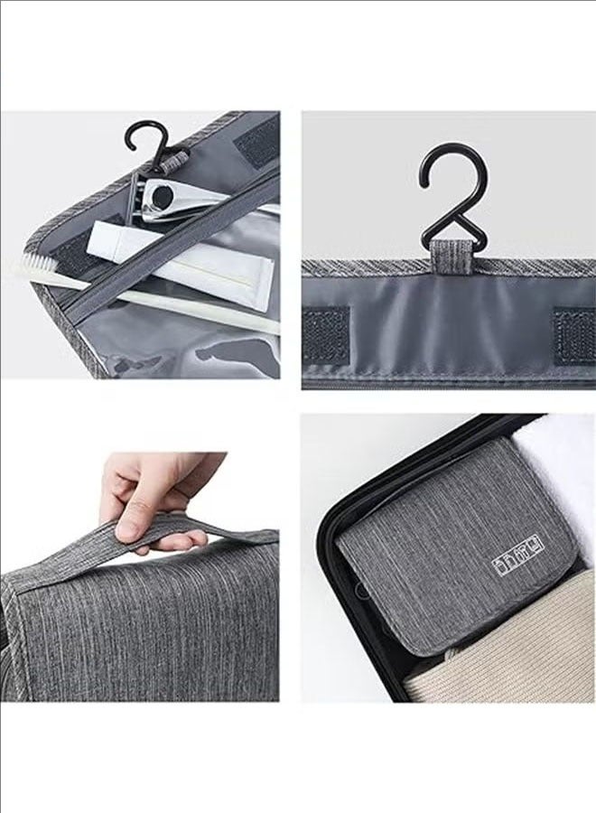 BLOOMING TIME Practical and simple business travel waterproof toiletry bag travel storage bag portable dustproof storage bag hanging makeup A bag-wine red - Image 4