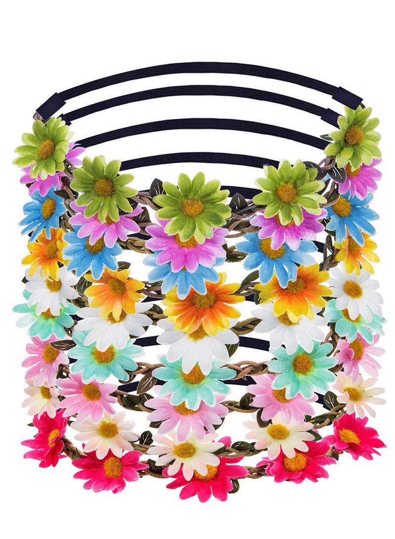 NIBEMINENT 9-Piece Flower Wreath Headband Set Multicolour
