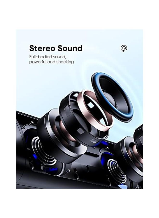 Bluetooth Speaker with HD Sound, Portable Wireless, IPX5 Waterproof, Up to 20H Playtime, TWS Pairing, BT5.3, for Home/Party/Outdoor/Beach, Electronic Gadgets, Birthday Gift (Black) - Image 2