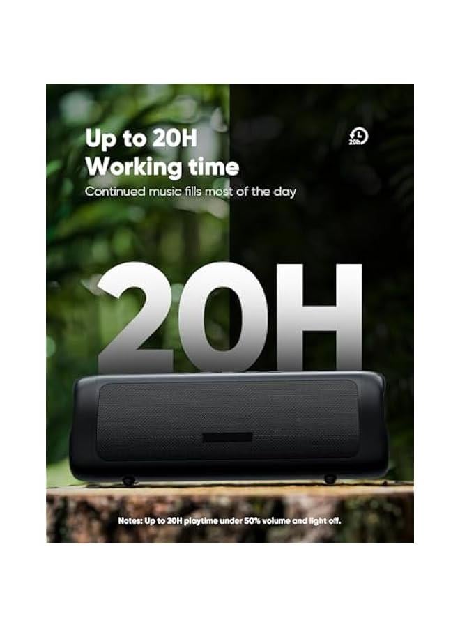 Bluetooth Speaker with HD Sound, Portable Wireless, IPX5 Waterproof, Up to 20H Playtime, TWS Pairing, BT5.3, for Home/Party/Outdoor/Beach, Electronic Gadgets, Birthday Gift (Black) - Image 3