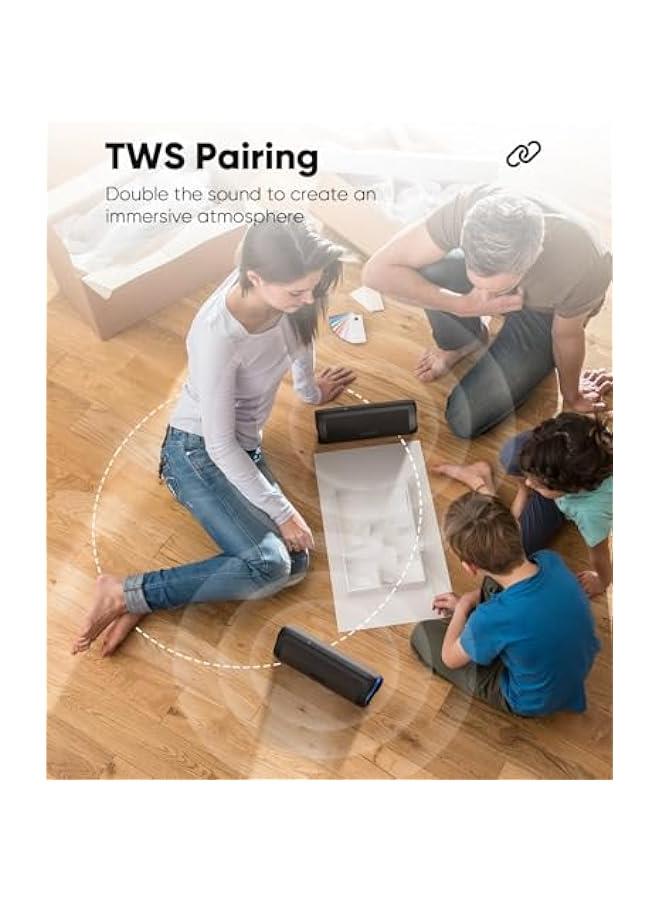 Bluetooth Speaker with HD Sound, Portable Wireless, IPX5 Waterproof, Up to 20H Playtime, TWS Pairing, BT5.3, for Home/Party/Outdoor/Beach, Electronic Gadgets, Birthday Gift (Black) - Image 5