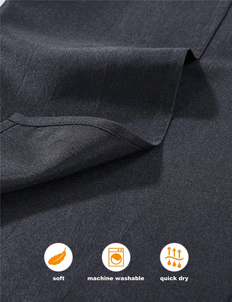 Cieltown Black Napkins Cloth 1-Dozen, Solid Washable Fabric Reusable Napkins Set of 12, Perfect for Weddings, Parties, Holiday Dinner (17 x 17-Inch, Black) - Image 4