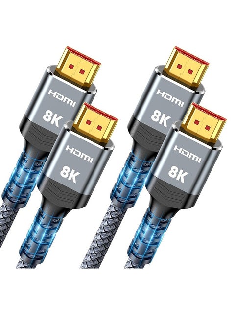 2 Pcs 1.5m HDMI 2.1 Cable - HDTV - 8K UHD - Ultra High Speed HDMI Cord - Support 4K - Suitable for Computer Monitors, Projectors, TV, Dynamic HDR, PS5, PS4, Xbox, Switch