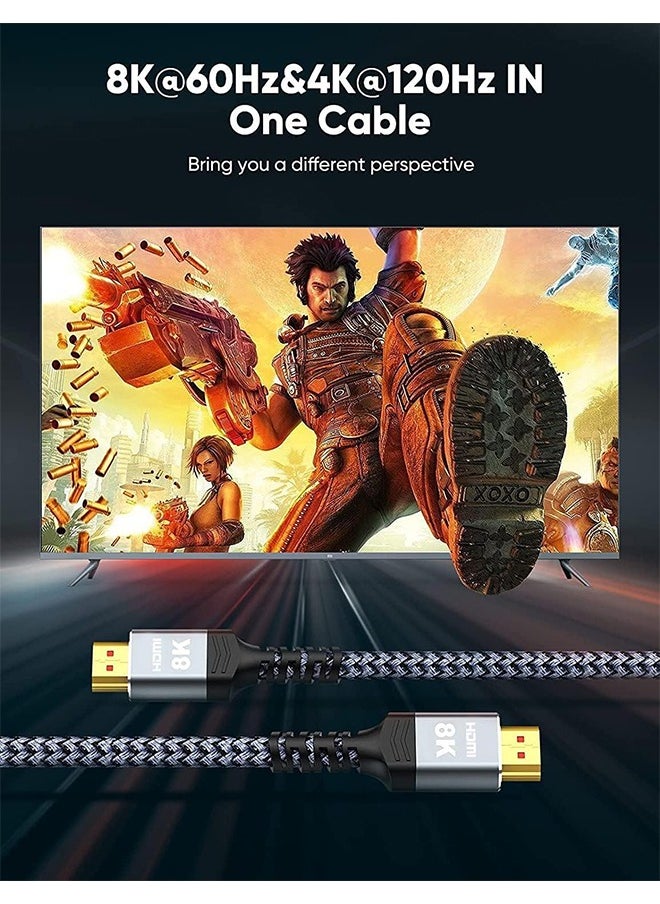 إكس ليفيل قطعتان من كابل HDMI 2.1 بطول 1.5 متر - تلفزيون عالي الدقة - 8K UHD - كابل HDMI فائق السرعة  - Image 2
