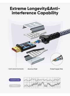 2 Pcs 1.5m HDMI 2.1 Cable - HDTV - 8K UHD - Ultra High Speed HDMI Cord - Support 4K - Suitable for Computer Monitors, Projectors, TV, Dynamic HDR, PS5, PS4, Xbox, Switch - pzsku/Z7EB2DD1231B2DBBC8A72Z/45/_/1729326880/e793c8f0-0243-45a8-897b-1f484b9b3267