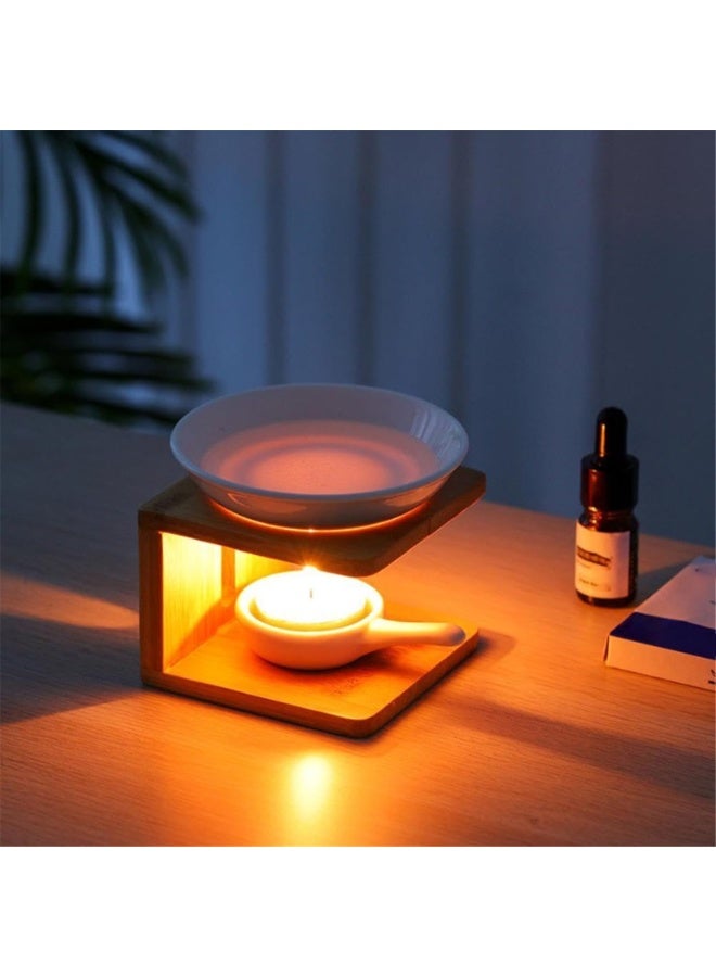 CHIYLE Wooden Essential Oil Burner with Candle Holder – Aromatherapy Oil Warmer Diffuser for Yoga, Spa, Bedroom & Home Decor - Image 4