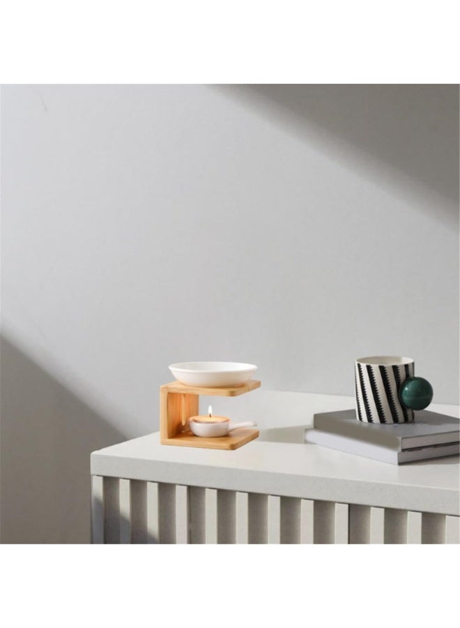 CHIYLE Wooden Essential Oil Burner with Candle Holder – Aromatherapy Oil Warmer Diffuser for Yoga, Spa, Bedroom & Home Decor - Image 3