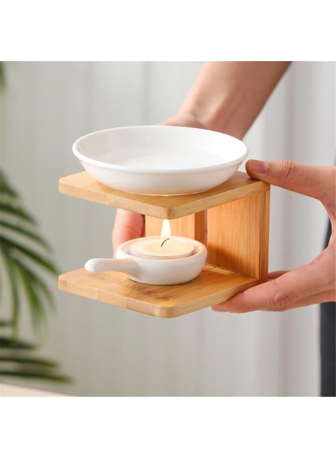 CHIYLE Wooden Essential Oil Burner with Candle Holder – Aromatherapy Oil Warmer Diffuser for Yoga, Spa, Bedroom & Home Decor - Image 2