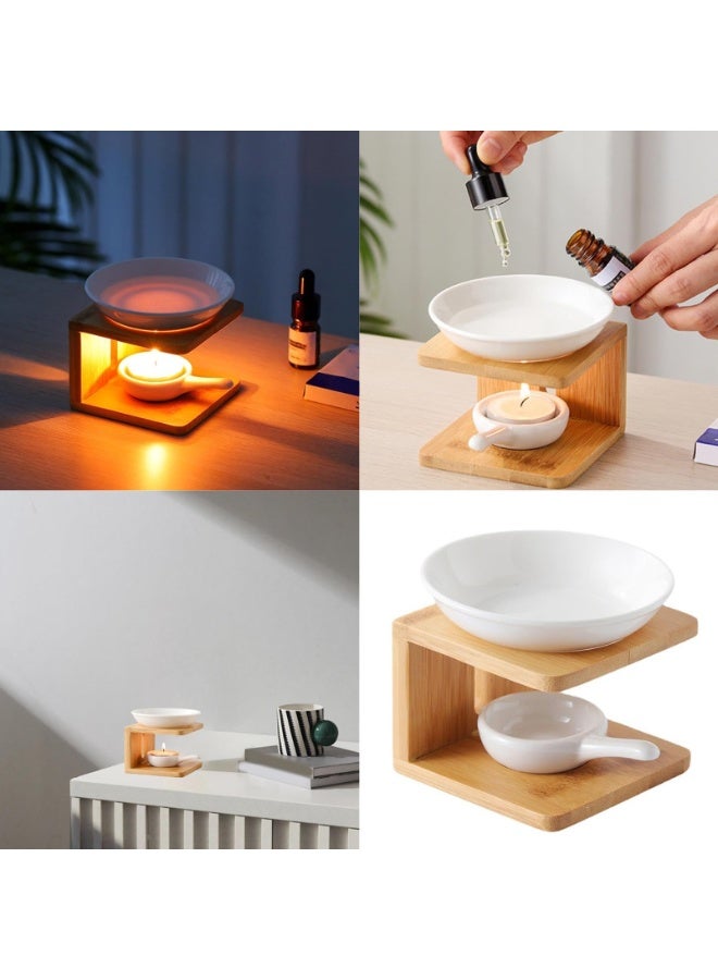 CHIYLE Wooden Essential Oil Burner with Candle Holder – Aromatherapy Oil Warmer Diffuser for Yoga, Spa, Bedroom & Home Decor - Image 5