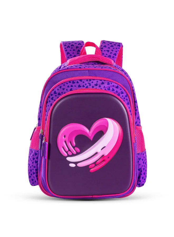 Eazy Kids Eazy Kids School Bag 16"- Love & Hugs Purple