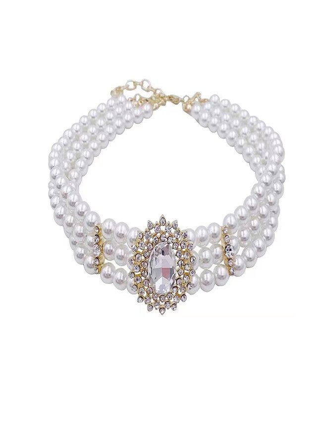 CSIYANJRY99 3 Tier Dainty Rhinestones Pearls Choker Necklaces for Women Chunky Short 1920s Choker Necklace Chain Multilayer Choker Necklaces Prom Party for Women (B) - Image 1