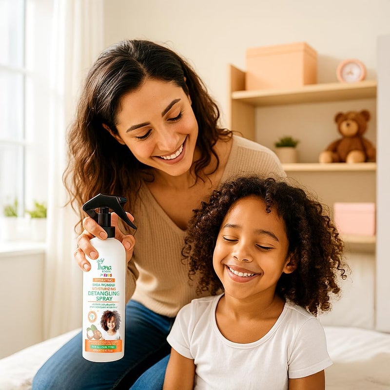 Lady Diana Roots Kids Shea Wonder Moisturizing Detangling Spray 250ML - Gentle Leave-In Conditioner for Smooth, Soft, and Manageable Hair - Image 4