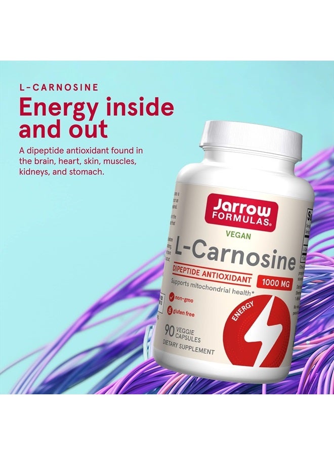 jarrow formulas L-كارنوزين 1000 ملغ - 90 كبسولة نباتية - يدعم صحة الميتوكوندريا في الدماغ والعضلات - تجديد الخلايا - 45 حصة - Image 4