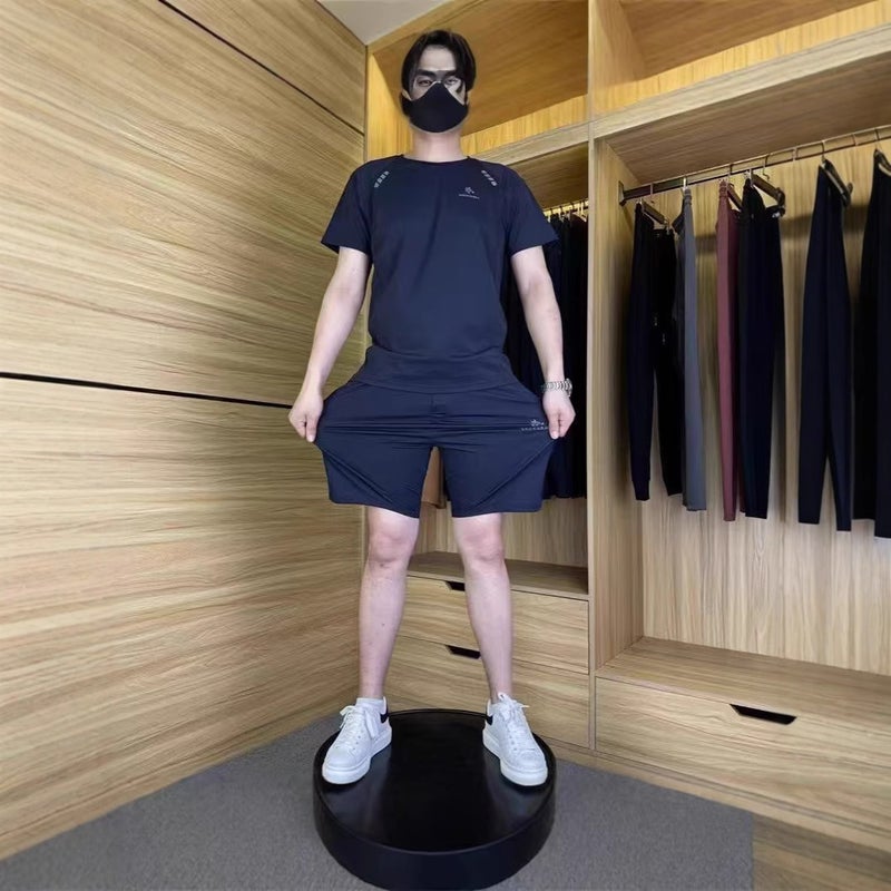 Summer Suit Men'S Summer Jacket Men'S Korean Style Short-Sleeved Men'S Casual Slim Two-Piece Set - Image 2