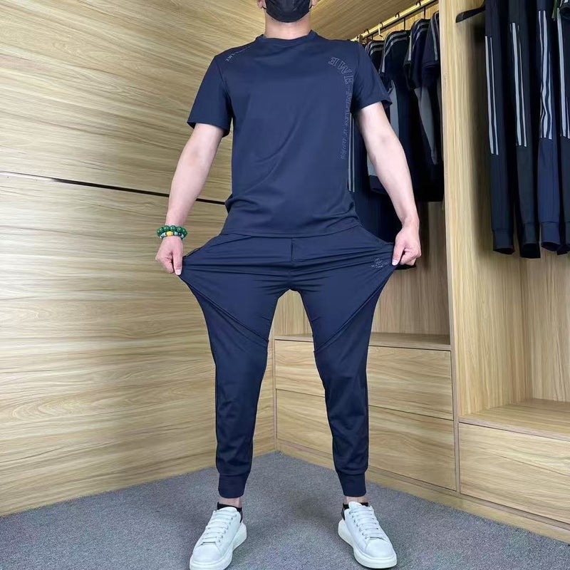 Summer Suit Men'S Summer Jacket Men'S Korean Style Short-Sleeved Men'S Casual Slim Two-Piece Set - Image 1