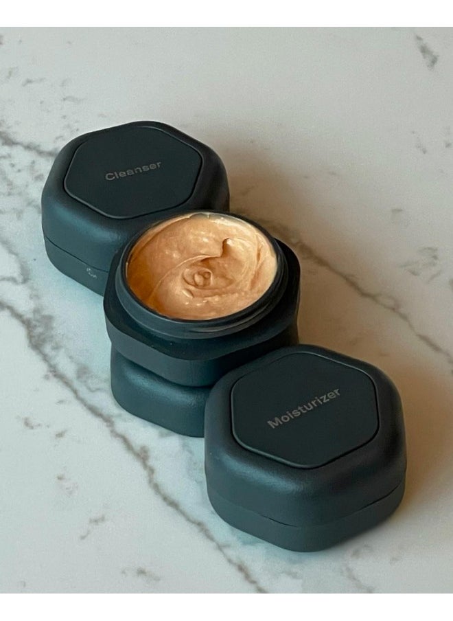 Cadence Cadence Travel Containers - Skincare Set - Magnetic Travel Capsules - For Facial Cleanser, Moisturizer, Sunscreen - 3 Small Capsules (0.56oz) with Cleanser, Moisturizer & Sun-Icon Labels - Eucalyptus  - Image 4