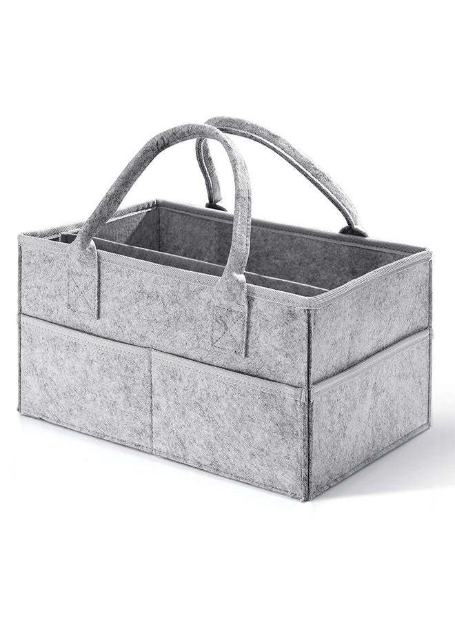 Baby Diaper Changing Organizer Basket Nursery Diapers Table Caddy Bag - Grey - Image 2