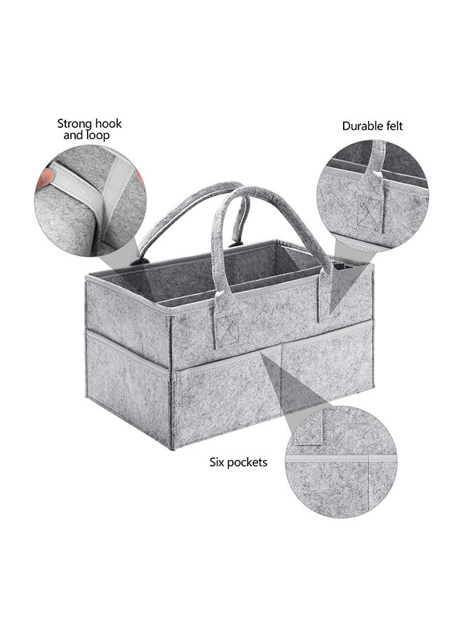 Baby Diaper Changing Organizer Basket Nursery Diapers Table Caddy Bag - Grey - Image 5