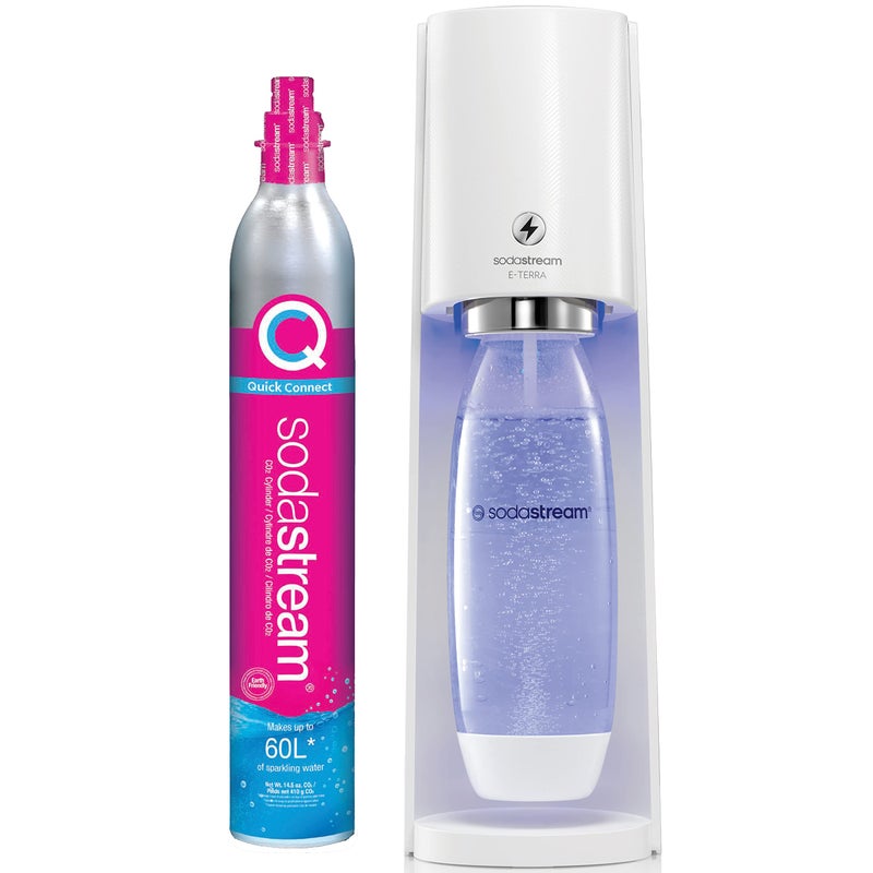 SodaStream ETERRA Sparkling Water Maker White with CO2 and Carbonating Bottle